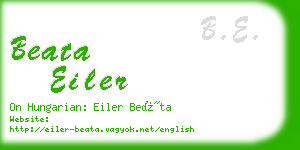 beata eiler business card